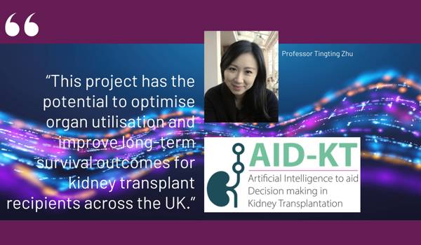 The AID-KT programme will create AI-driven Clinical Decision Support tools designed to aid clinicians making decisions about offers for kidney transplantation